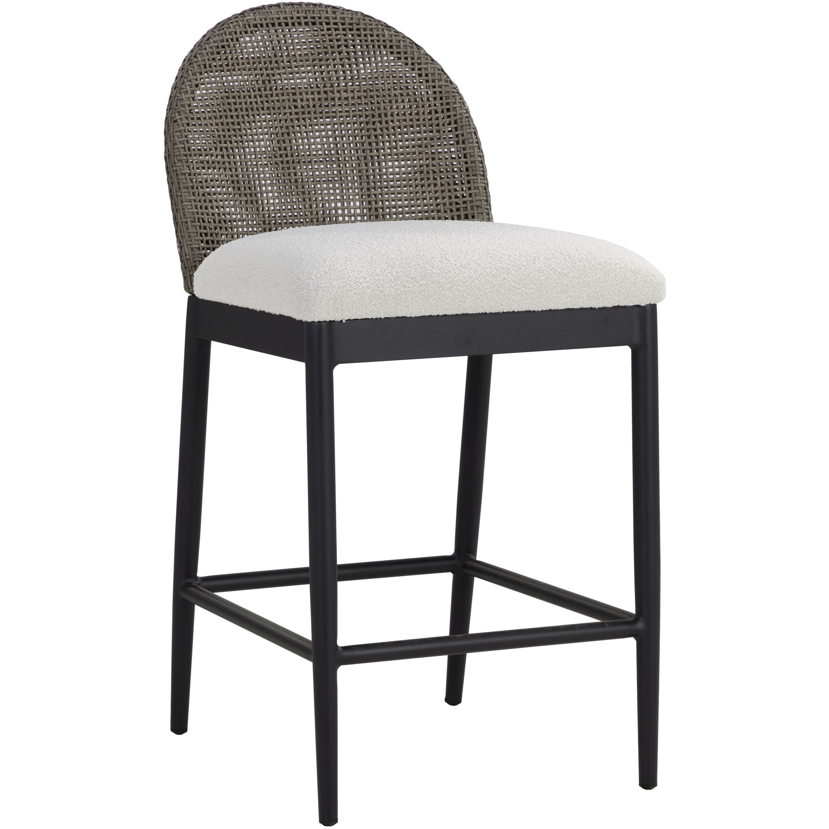 Calandri 36 inch Black / Louis Cream Outdoor Counter Stool